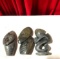 Three small,unique Hand Carved African Stone sculptures Shona tribal scupltures from Zimbabwe