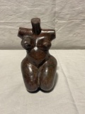 Hand Carved Shona tribal Stone sculpture, Zimbabwe Africa, ,Female Nude bust Signed by the Artist