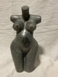 Hand Carved African Shona Art Stone Fertility Sculpture Nude Torso bust of woman Signed by Artist