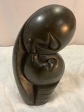 Hand Carved African Stone embracing lovers Sculpture Signed by Artist