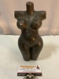 Hand Carved African Stone Female Figure Fertility torso sculpture , sold as is