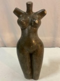 Hand Carved African Stone Female Figure Fertility nude torso sculpture Signed by Artist, sold as is