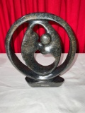 Hand Carved African Stone Sculpture Two lovers dancing signed Edmond Masango
