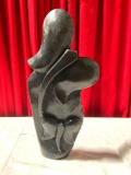 Hand Carved African Stone Sculpture Elephant and her calf signed by artist see pics