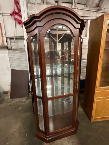 Modern Lighted Display Cabinet w/ Glass Shelves