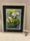 Framed signed art print Callas by Gayle Hayward 2016, approx 15 x 19 in.