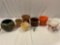 8 pc. Lot of flower pots, flower bowl, Santa Claus, & more.