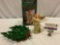 2 pc. Lot of holiday decor; Heritage Handpainted classic angel sculpture with box, holly plate.