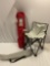 2 pc. Lot of collapsible camp chairs, Canada Day arm chair, larger red chair shows more wear. Sold