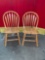 Pair of wooden country kitchen chairs