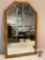 Vintage wood frame mirror, approx 14 x 25 in.