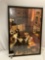 Framed Juarez Machado - Paris 1998 romantic bar scene art print, approx 25.5 x 37.5 in.