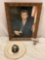 2 pc. lot of vintage President John F. Kennedy collectibles, framed print, Homer Laughlin gold