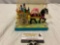 Vintage Gigi?s horse and carriage figure display, approx 6 x 3 x 4 in.