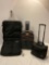 3 pc. lot of luggage, suitcases, rolling bag, sold as is.