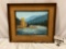 Vintage framed original nature scene painting on board Stuck River by May Ann Rock, approx 19 x 16