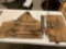 Two sets of vintage Files and drills in Canvas bags Maked 1940 with large auger drill, And handrill