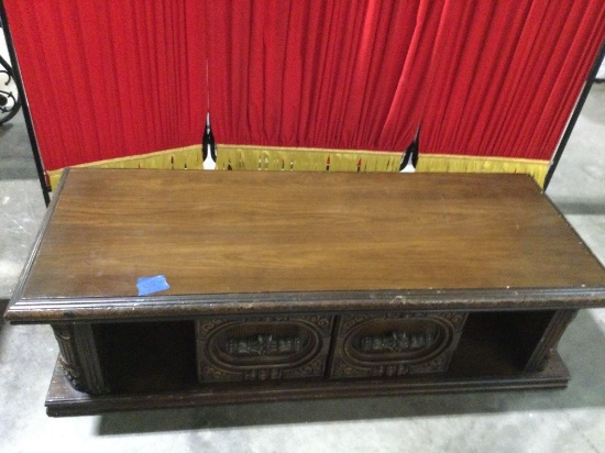 1970s dark colored coffee table show some wear 59x 17x 23
