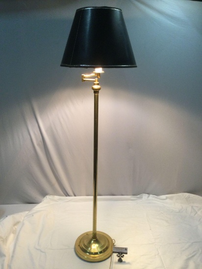 Vintage parlor lamp w/ shade, tested/working, shows wear on base, see pics.