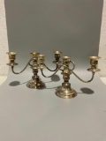 Pair of Silver Plated Candle Sticks, Marked Silver on Copper