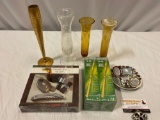 7 pc. Mixed lot: Turning Leaf wine set, Ticonderoga pencils, Gemini plate - West Germany, glass