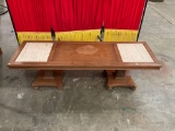 Late 60s early 70s coffee table with slate inserts 58x16x19