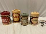 4 pc. lot of modern ceramic kitchen containers