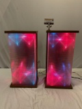 Vintage stereo activated electric party lights , tested/working, approx 8 x 24 x 11 in. Shows wear.