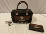 Modern ladies Cherub purse w/ heart shaped designs, plus matching wallet