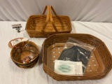 Lot of LONGABERGER woven baskets, Collectors Club, signed baskets, see pics