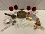 Mixed lot of vintage/ antique tableware, decor, collectibles, see pics.