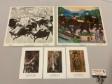 5 pc. lot of art prints / post cards; Angkor - John McDermott, approx 15 x 14 in.