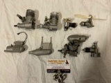 lot of RC gas engines & mufflers for model airplanes; Enya, ENYA 15-IV, MAX OS & more. Sold as is.