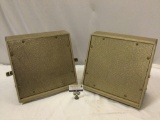 Vintage set of AUDIOMATIC gold tone stage monitor speakers, nice condition, sold as is