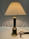 Vintage lamp w/ shade, tested & working, approx 18 x 30 in.