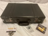 Dynasty combo lock black briefcase, approx 18 x 13 x 4 in.