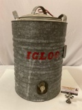 Antique IGLOO steel / plastic drink cooler, approx 13 x 21 in.