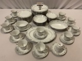 69 pc. NORITAKE Brookfield 3193 porcelain tableware, seats 12, Approx 13 x 10 in.