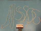 8 pc. lot of vintage bone beaded necklaces and strands, approx 17 in.