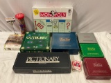 Lot of board games; Trivial Pursuit w/ 3 extra question sets, Pictionary, Monopoly (sealed),