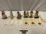 6 pc. lot of collectible numbered figurines 5 w/ COA; The Heirloom Tradition by Maud Humphrey, Royal