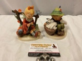 2 pc. lot of vintage GOEBEL - MI Hummel figure - Playmates, Western Germany / Japan ceramic Hummel