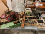 Large collection of drillbits, tap and die set, Antique level, still stamps, plus more see pics