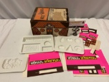 Vintage WILLY WONKA chocolate factory mold set w/ candy wrappers and original box.