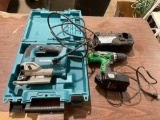 Makita jigsaw W/case, Hitachi variable speed drill with charger and battery