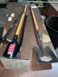 Nice selection of tools, newer shovel, brand new husky post hole digger, husky splitting mall,