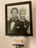 Framed signed B&W magician?s photograph autographed by famous magician duo Marvin Roy & Carol, 1991