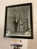 Framed magician?s B&W promo photograph by famous magician duo Ruby & Anio