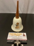 Vintage Goebel M.I. Hummel - Cinderella bell w/ wood handle, approx 3 x 6 in.