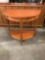 Danish mid century modern style teak half round hall table with two drawers See pics